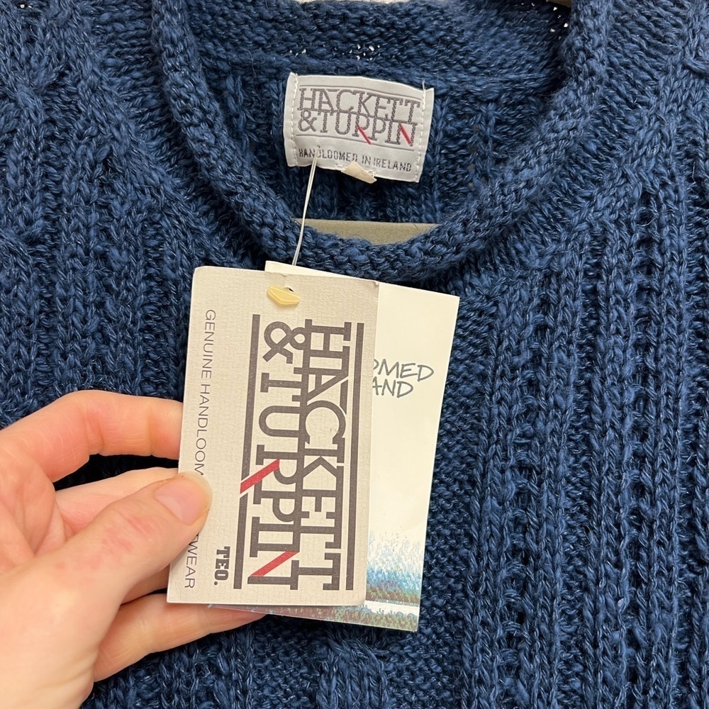 Hackett & Turpin Blue Ireland Cable Knit Sweater - Picture 3 of 11